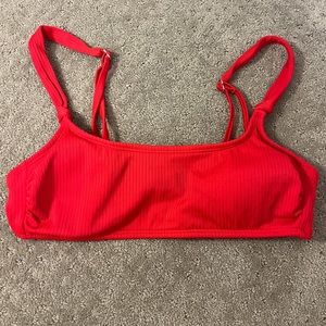 Red target bikini top